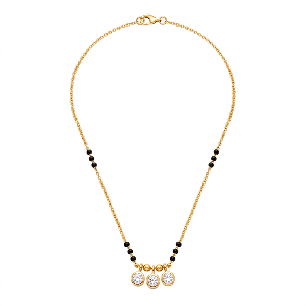 Three-Stone Solitaire Charm Mangalsutra