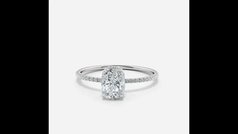 Thin Shank Cushion Hidden Halo