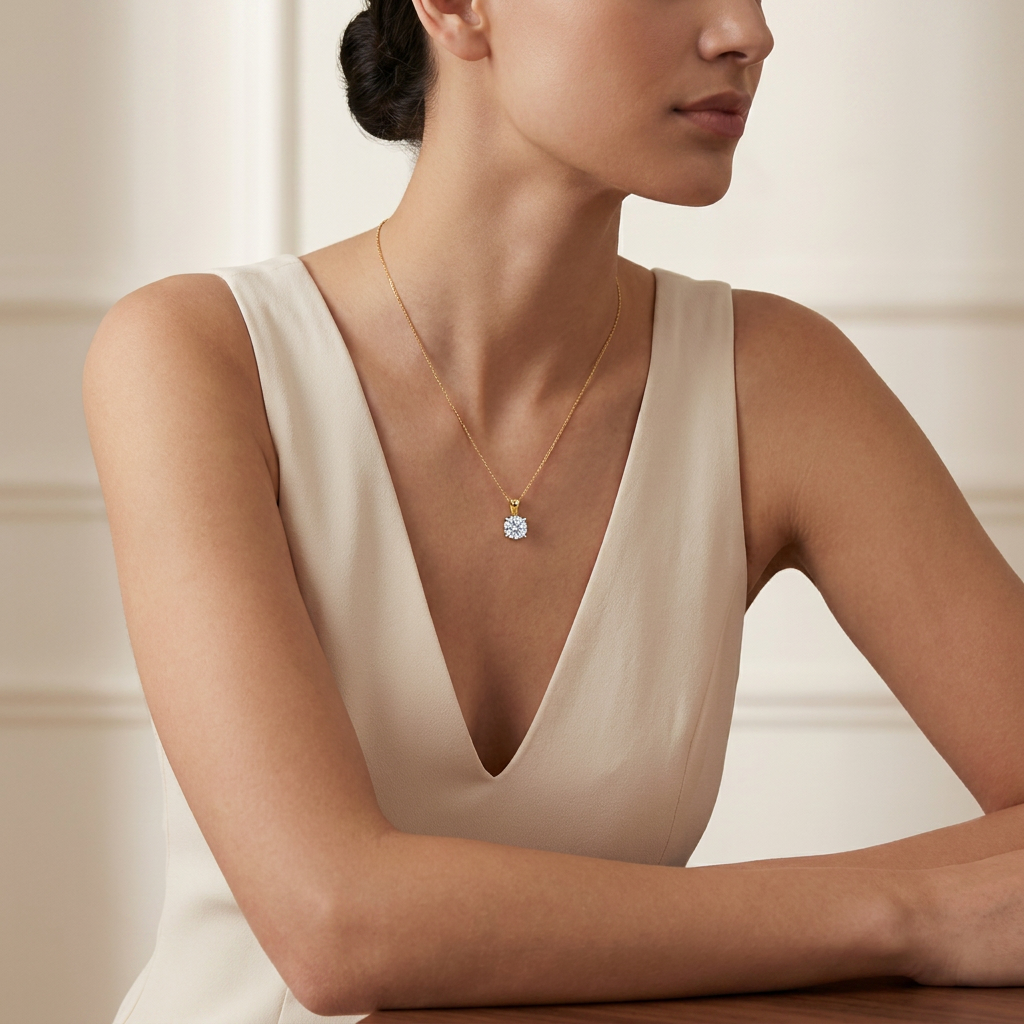 Beautiful Round Brilliant Lab Grown Diamond Pendant