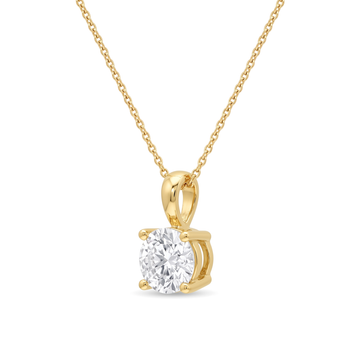 Classic Four-Prong Solitaire Round Diamond Pendant