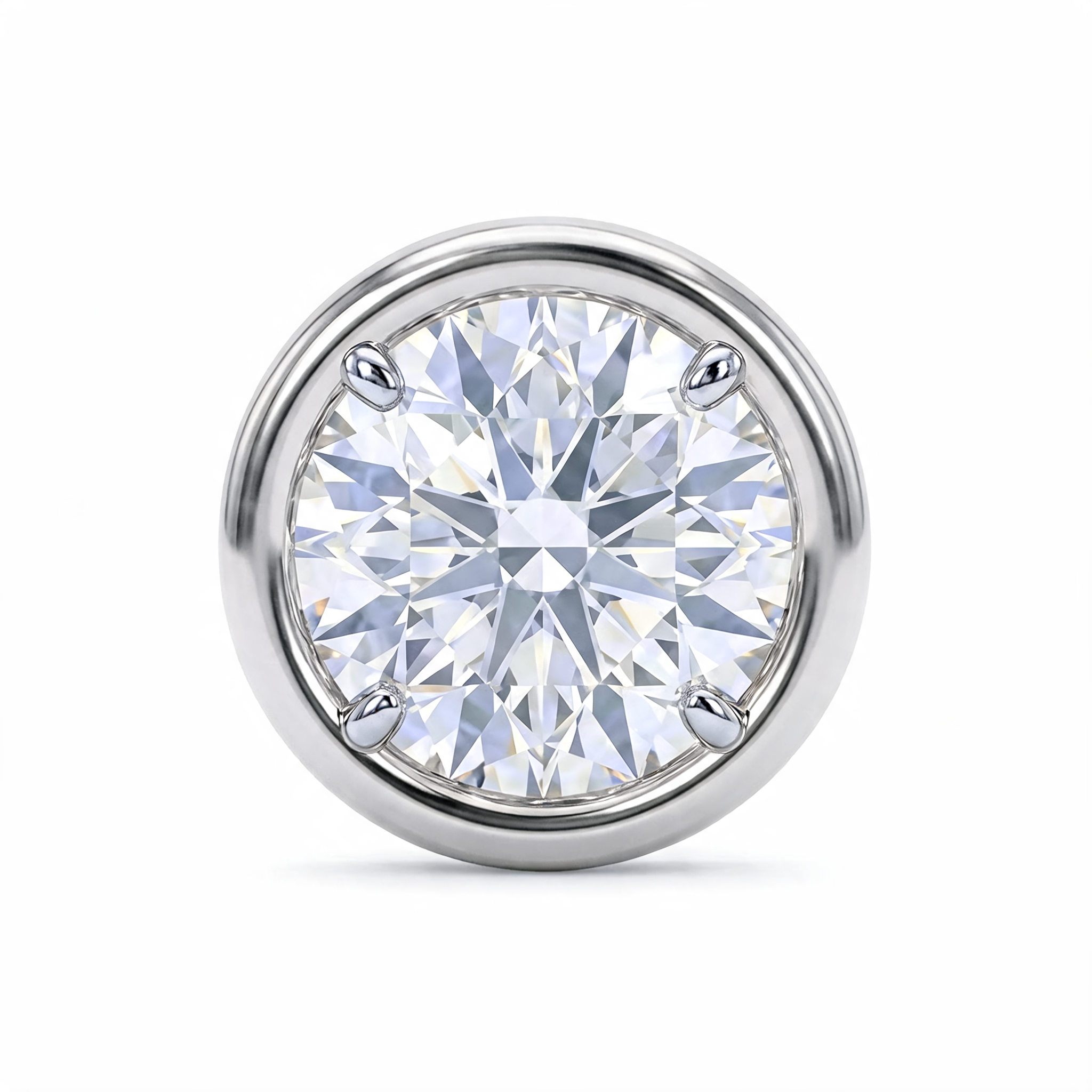 Refined Round Bezel Lab Grown Diamond Everyday Stud