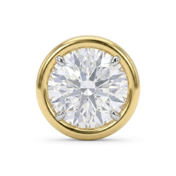Refined Round Bezel Lab Grown Diamond Everyday Stud