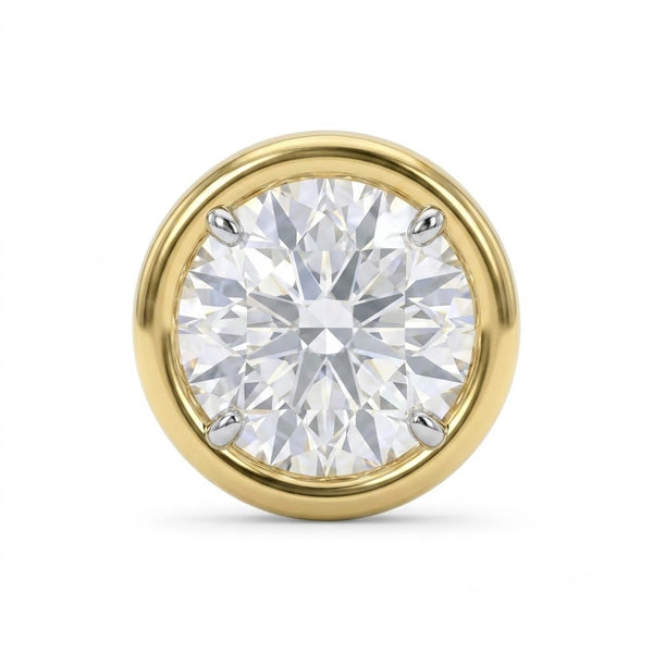Refined Round Bezel Lab Grown Diamond Everyday Stud