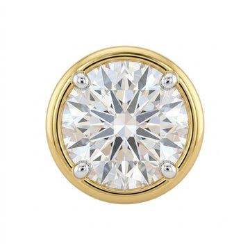 Classic Round Bezel Set Lab Grown Diamond Stud