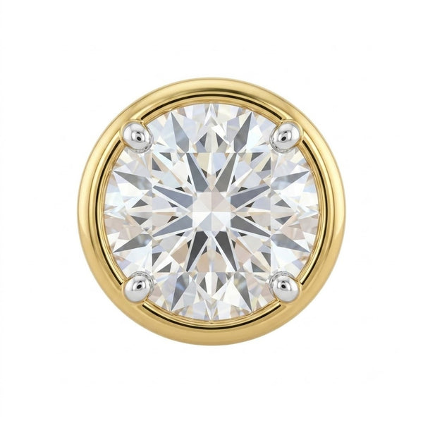 Classic Round Bezel Set Lab Grown Diamond Stud