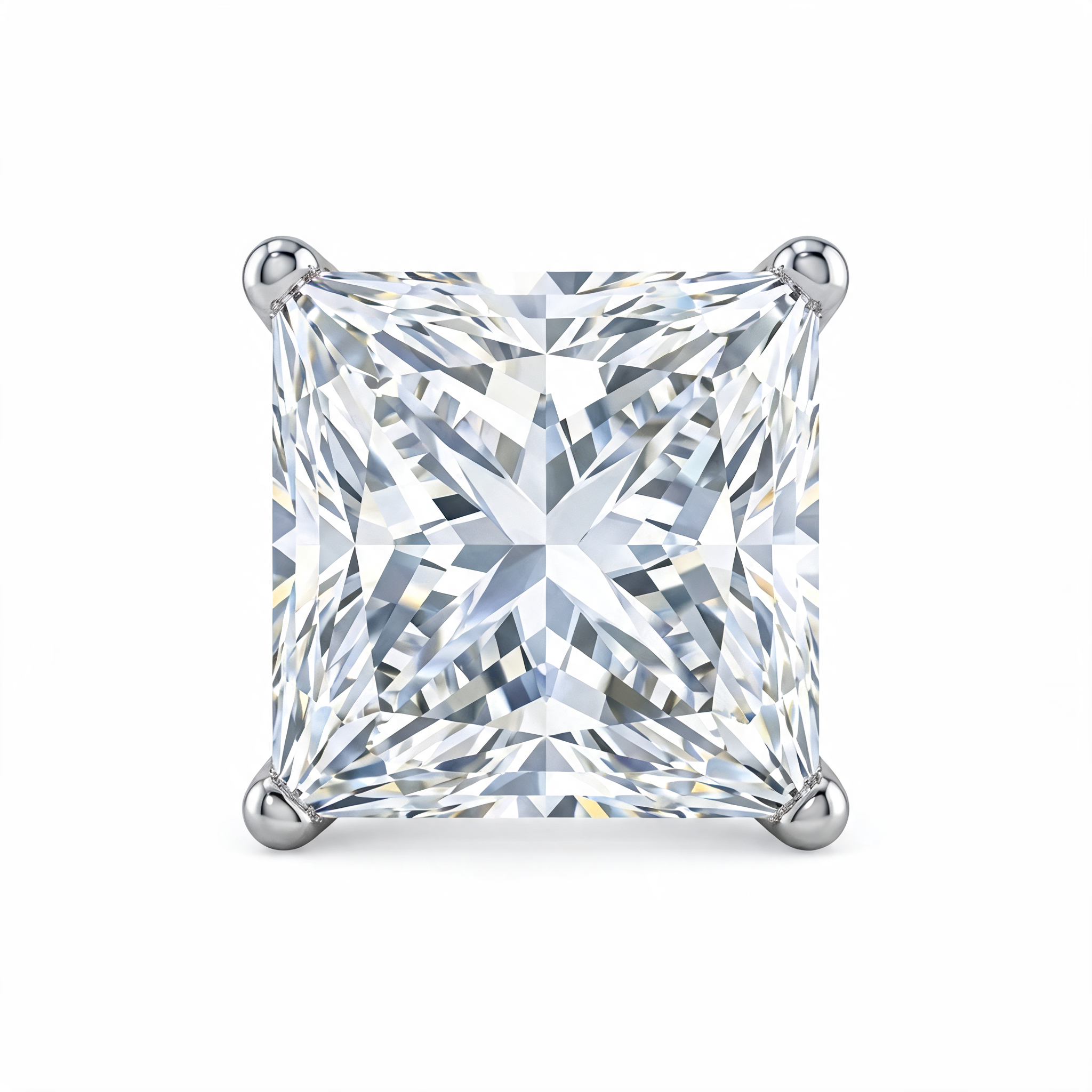Contemporary Princess-Cut Lab Grown Diamond Stud