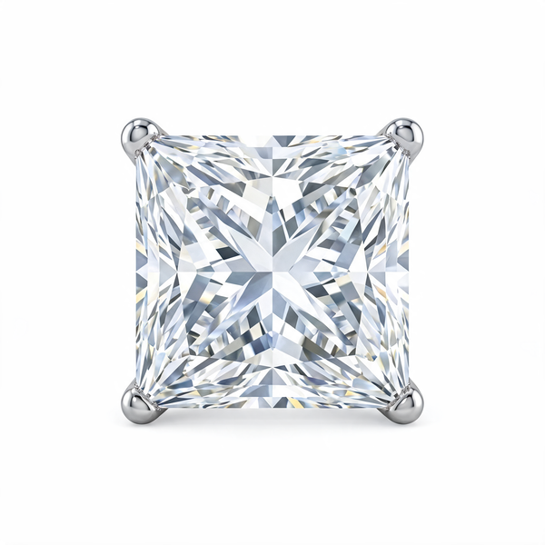 Contemporary Princess-Cut Lab Grown Diamond Stud