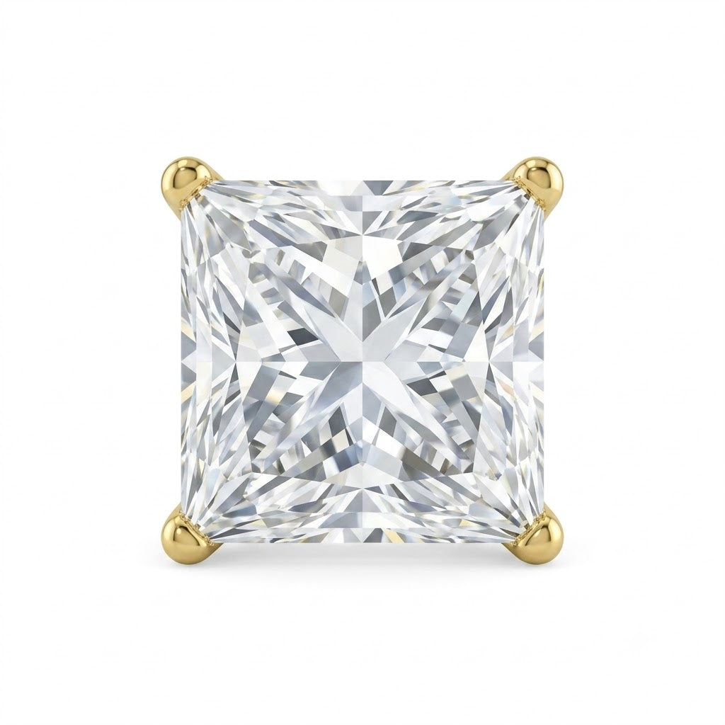 Contemporary Princess-Cut Lab Grown Diamond Stud