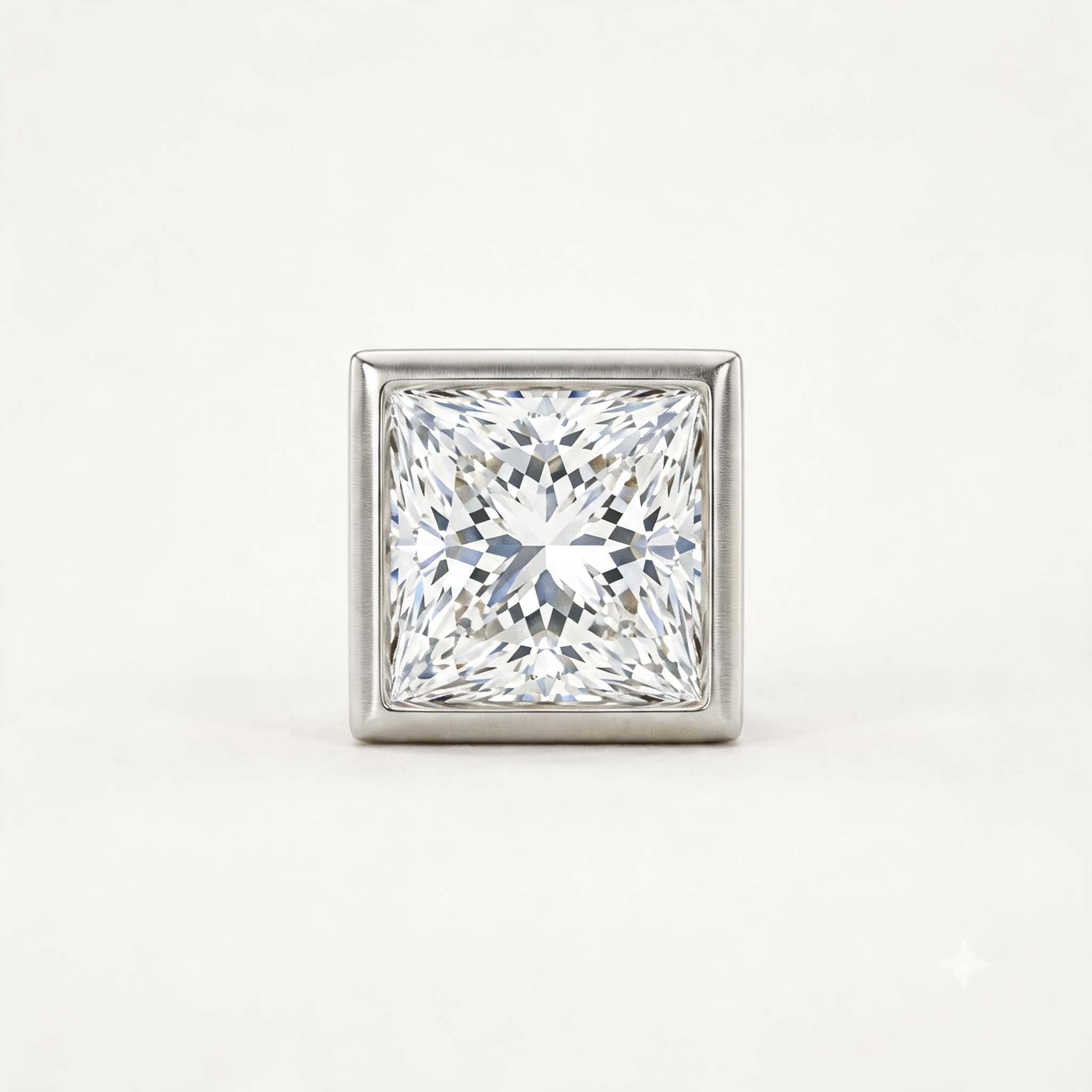 Modern Princess Bezel Lab Grown Diamond Stud