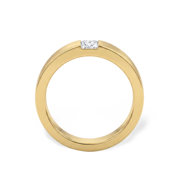 Princess Cut Matte Men's Lab Grown Diamond Ring