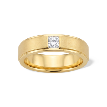 Princess Cut Matte Men's Lab Grown Diamond Ring