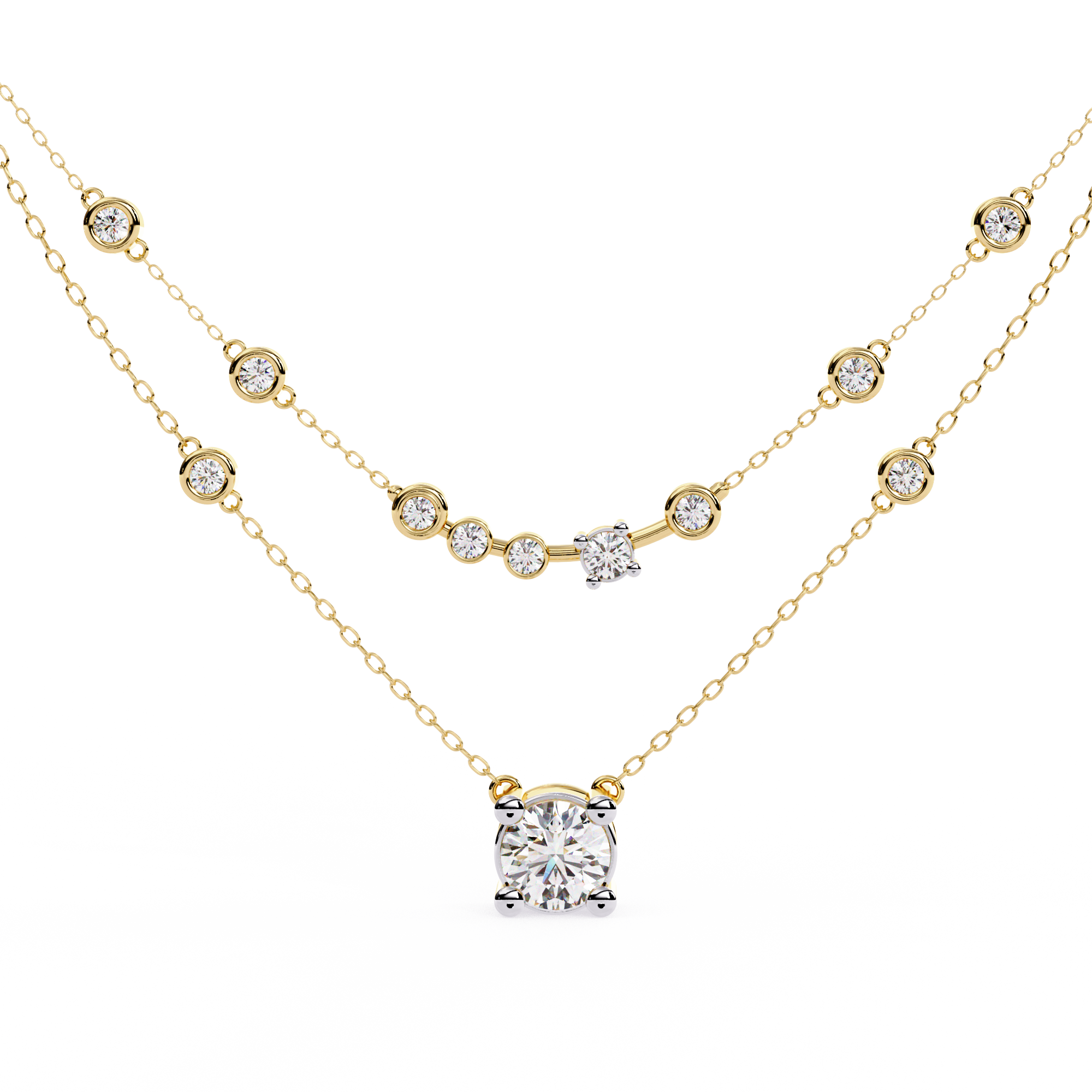 Aurora Diamond Cascade Necklace