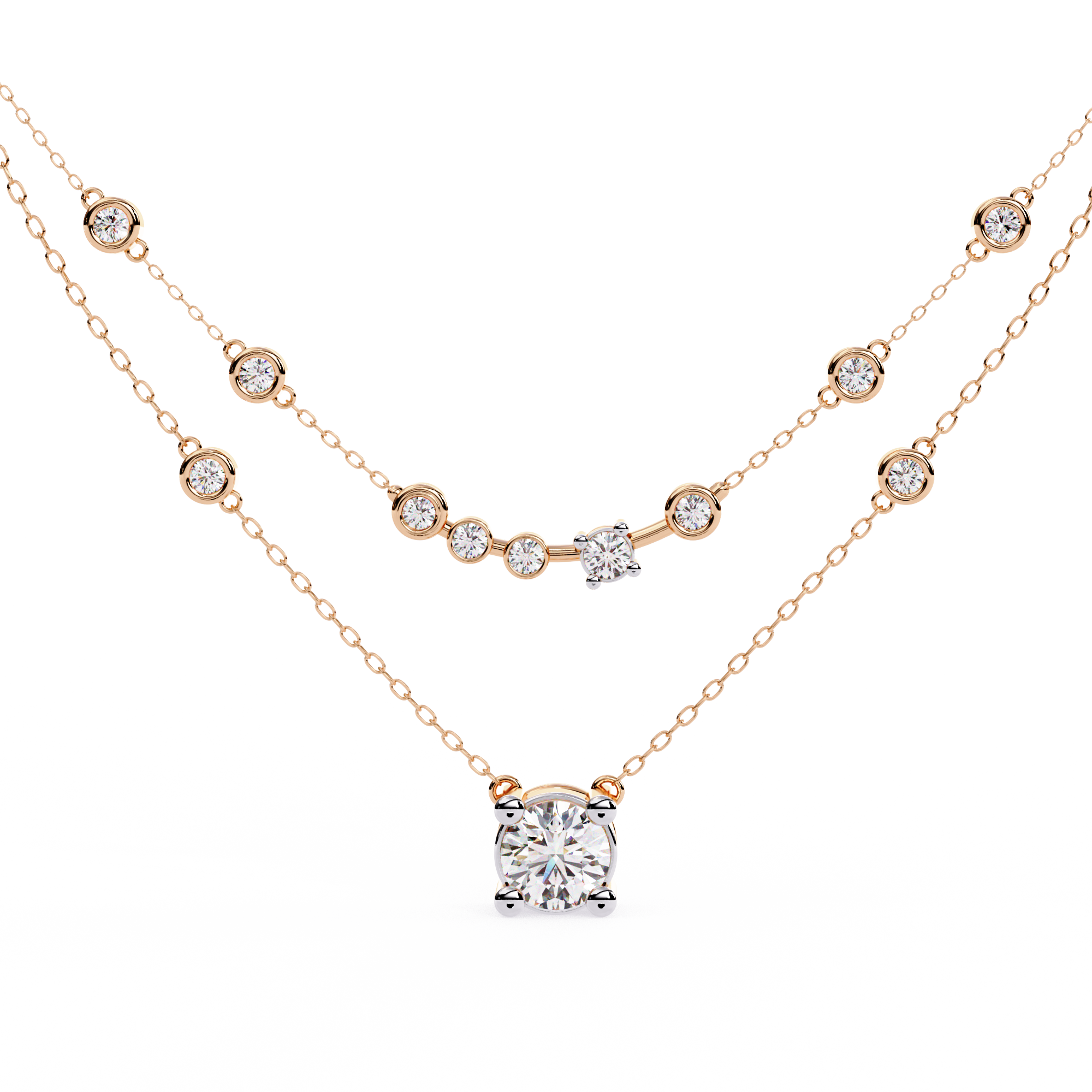 Aurora Diamond Cascade Necklace