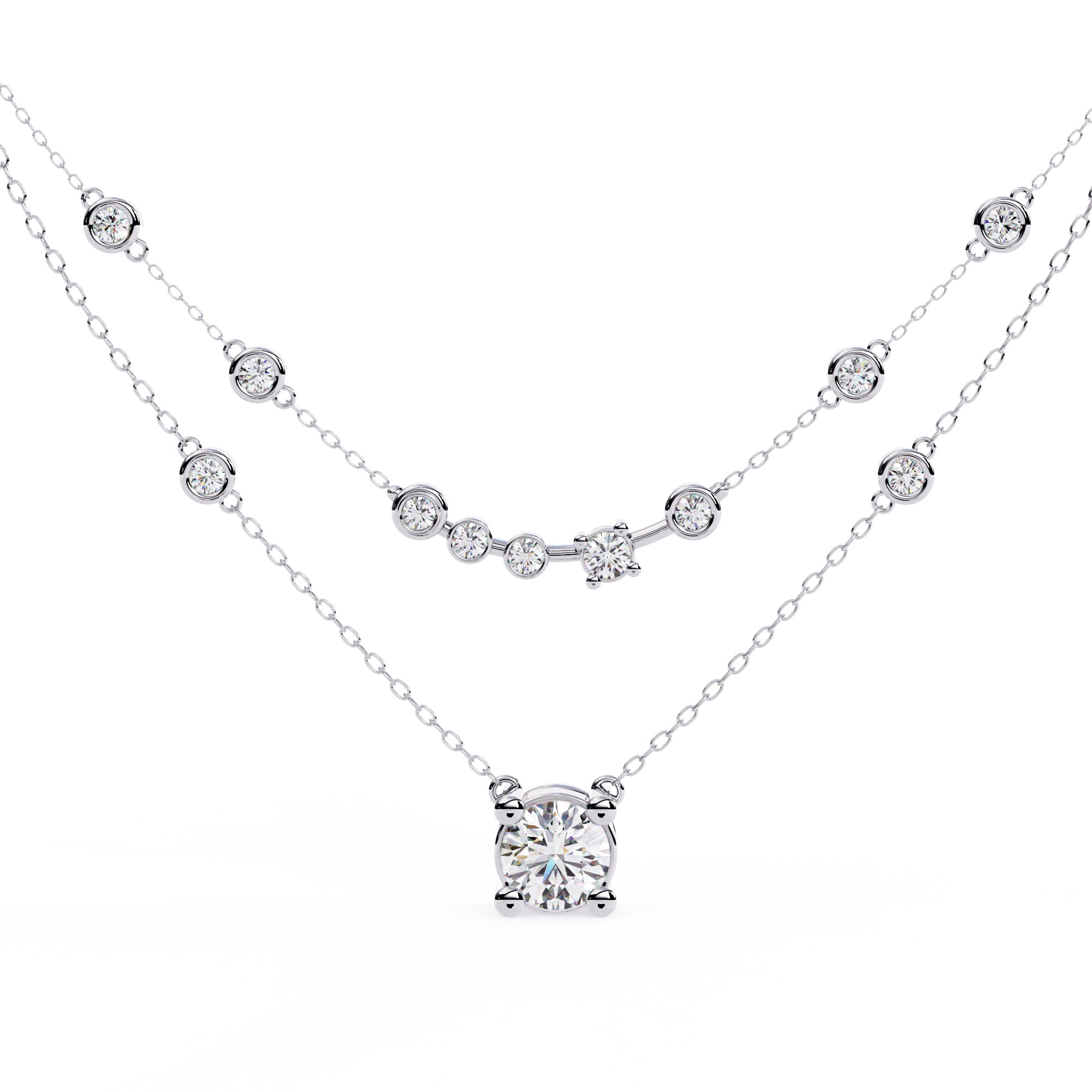 Aurora Diamond Cascade Necklace