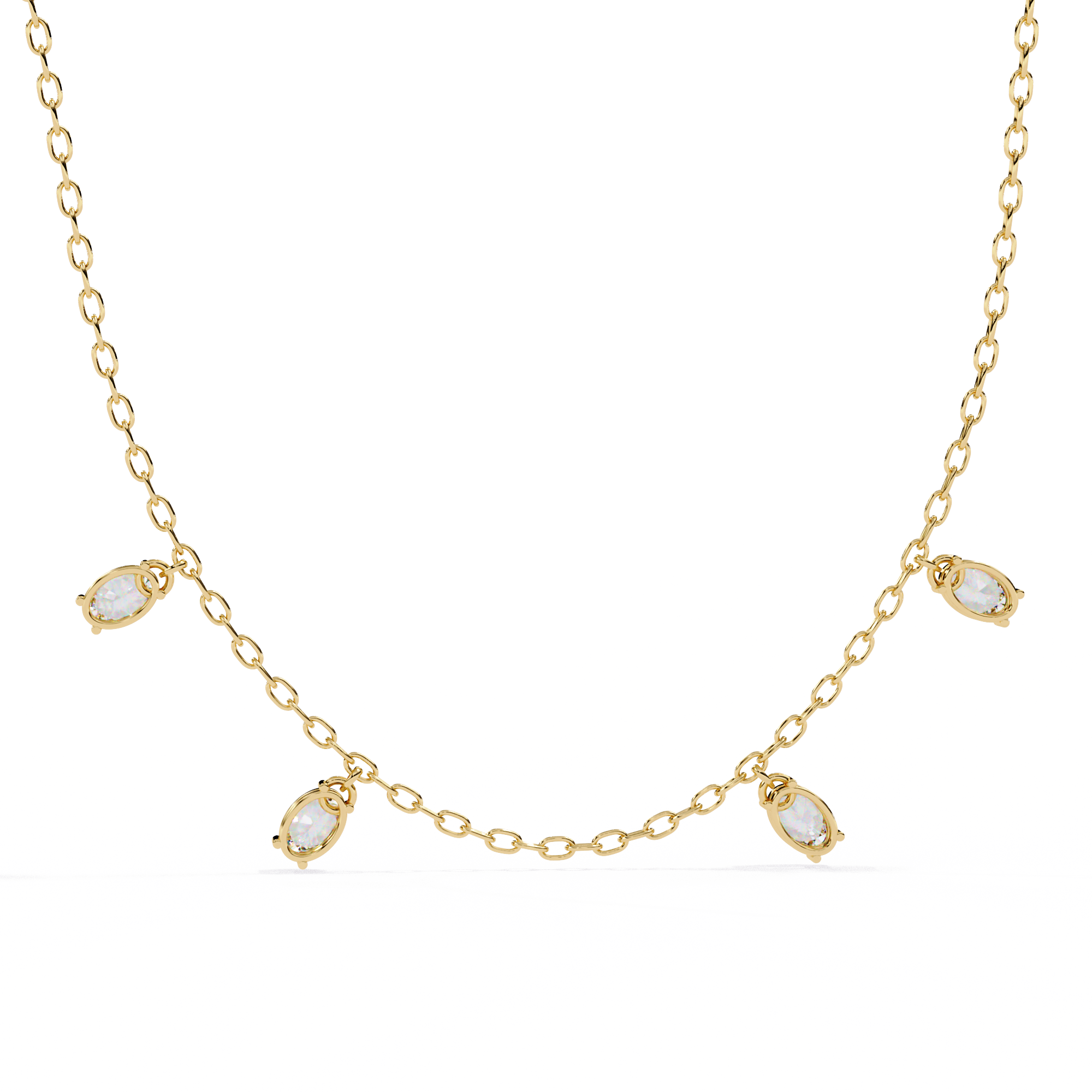 Four  Stone Diamond Dangle Necklace