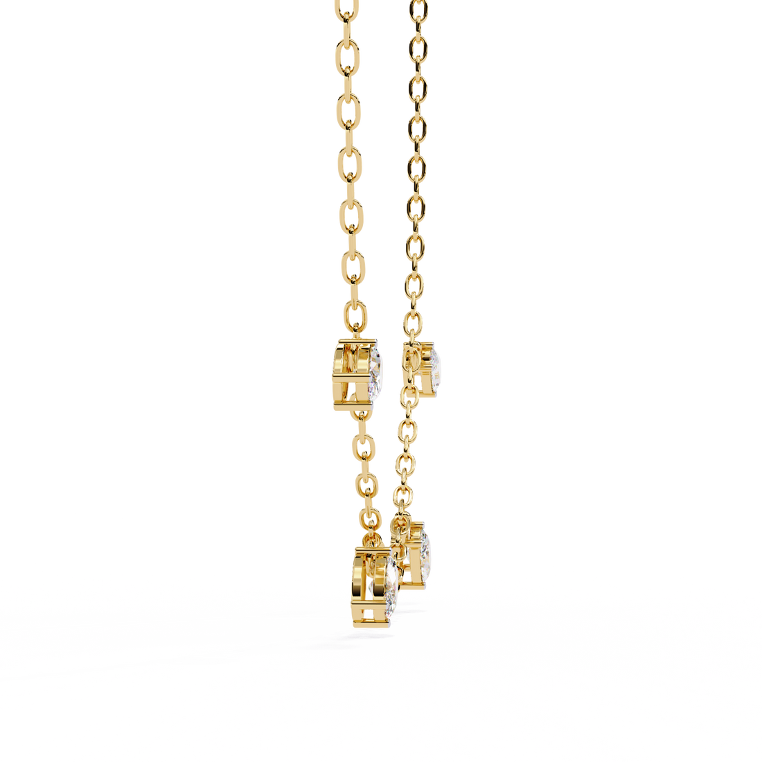 Four  Stone Diamond Dangle Necklace