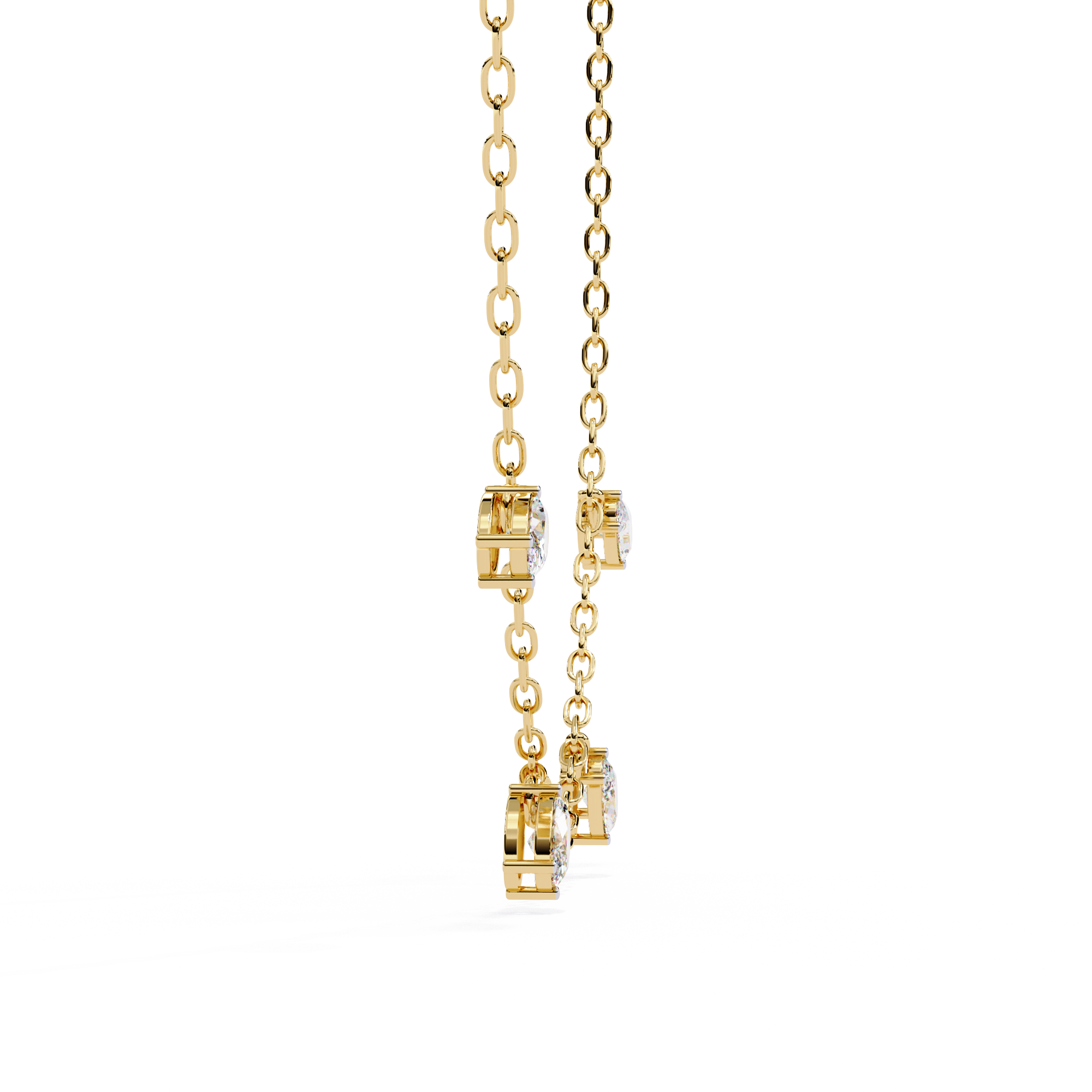 Four  Stone Diamond Dangle Necklace