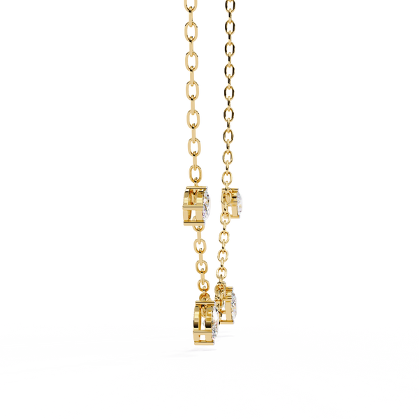 Cascading Diamond Quartet Pendant Necklace