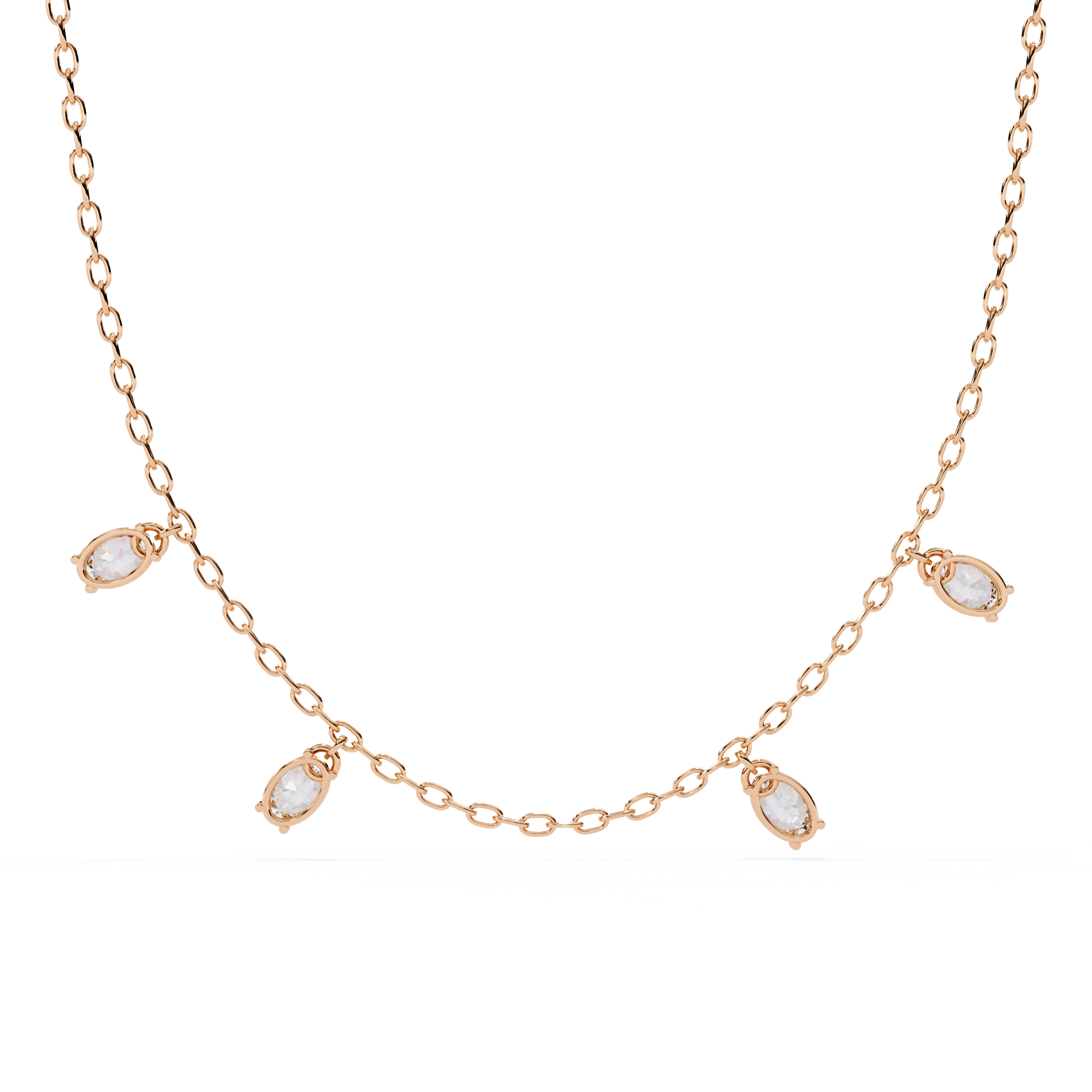 Four  Stone Diamond Dangle Necklace