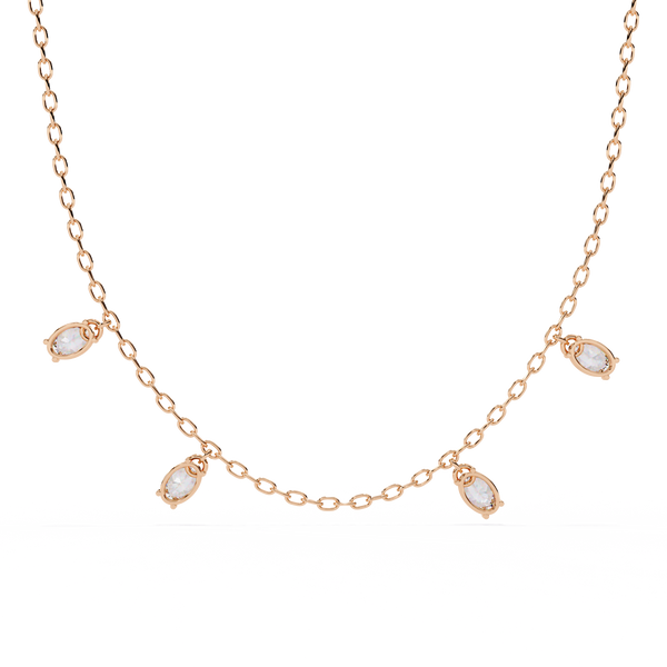 Cascading Diamond Quartet Pendant Necklace