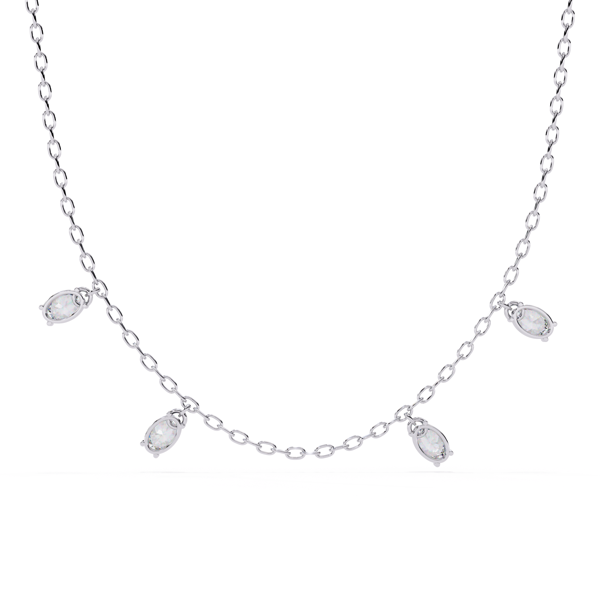 Four  Stone Diamond Dangle Necklace