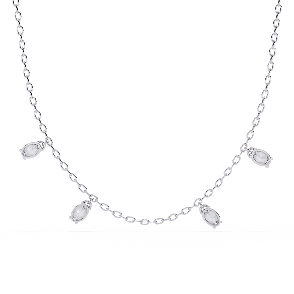 Cascading Diamond Quartet Pendant Necklace