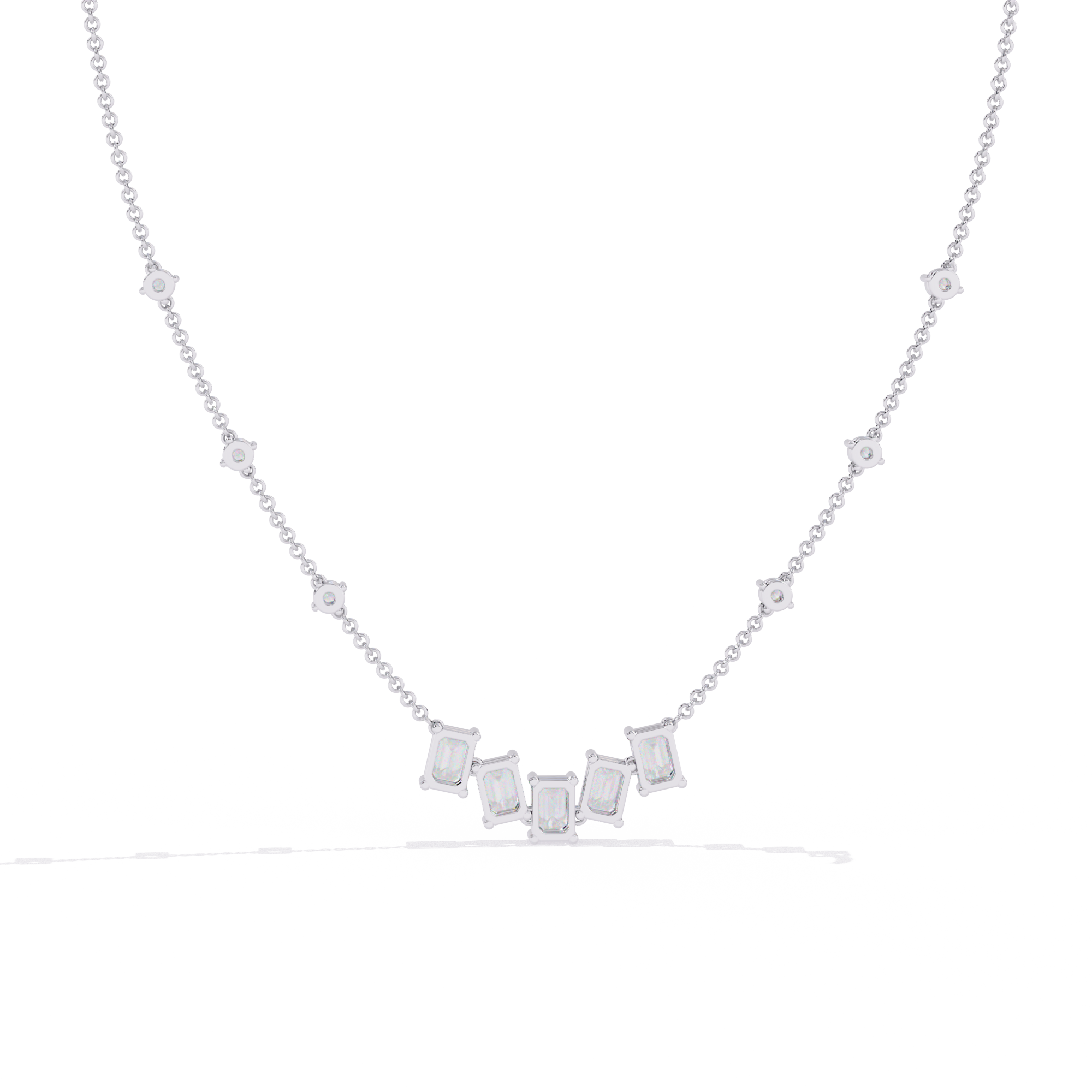 Anek Classic Emerald Diamond Necklace