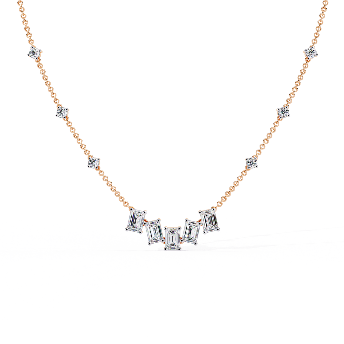 Anek Classic Emerald Diamond Necklace