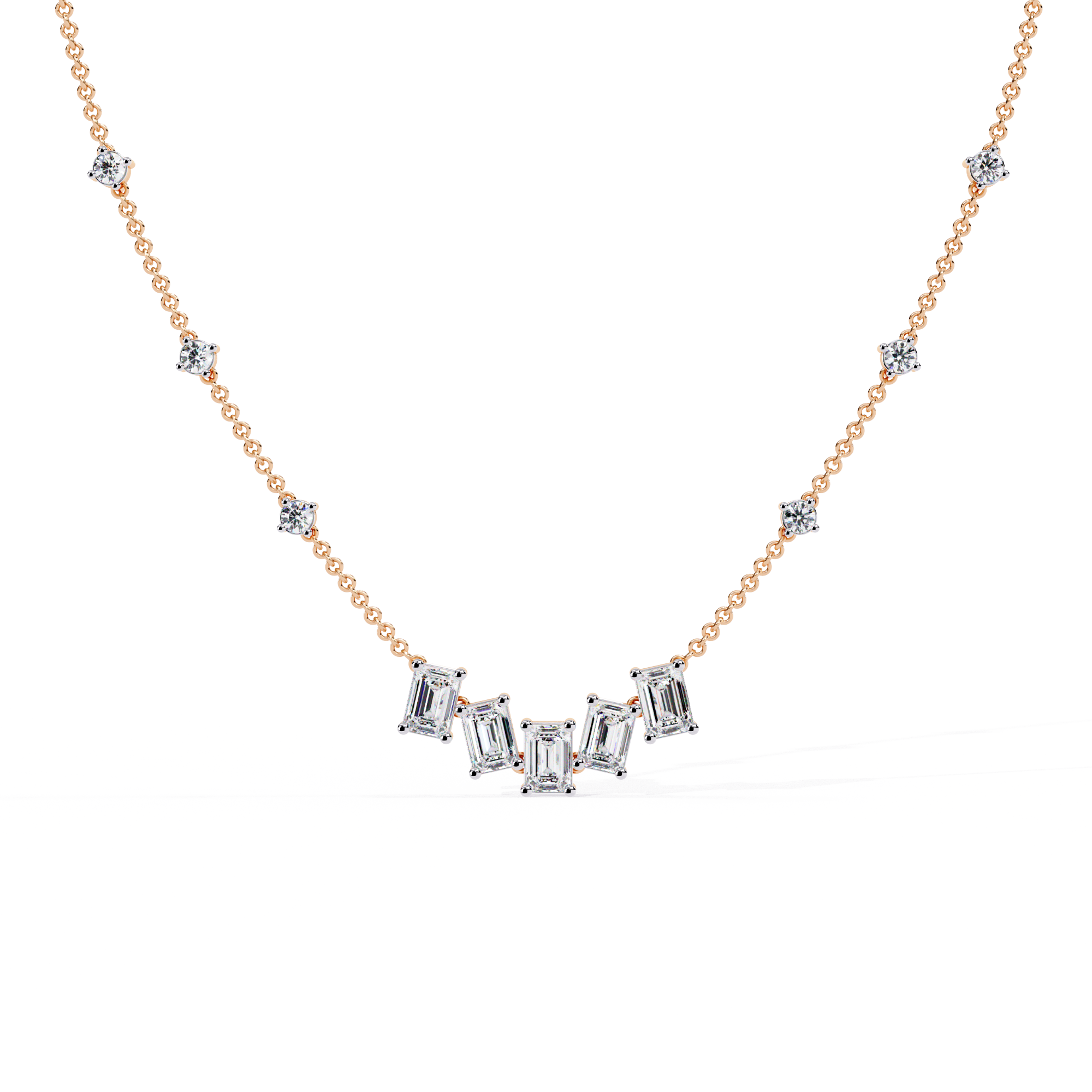 Anek Classic Emerald Diamond Necklace
