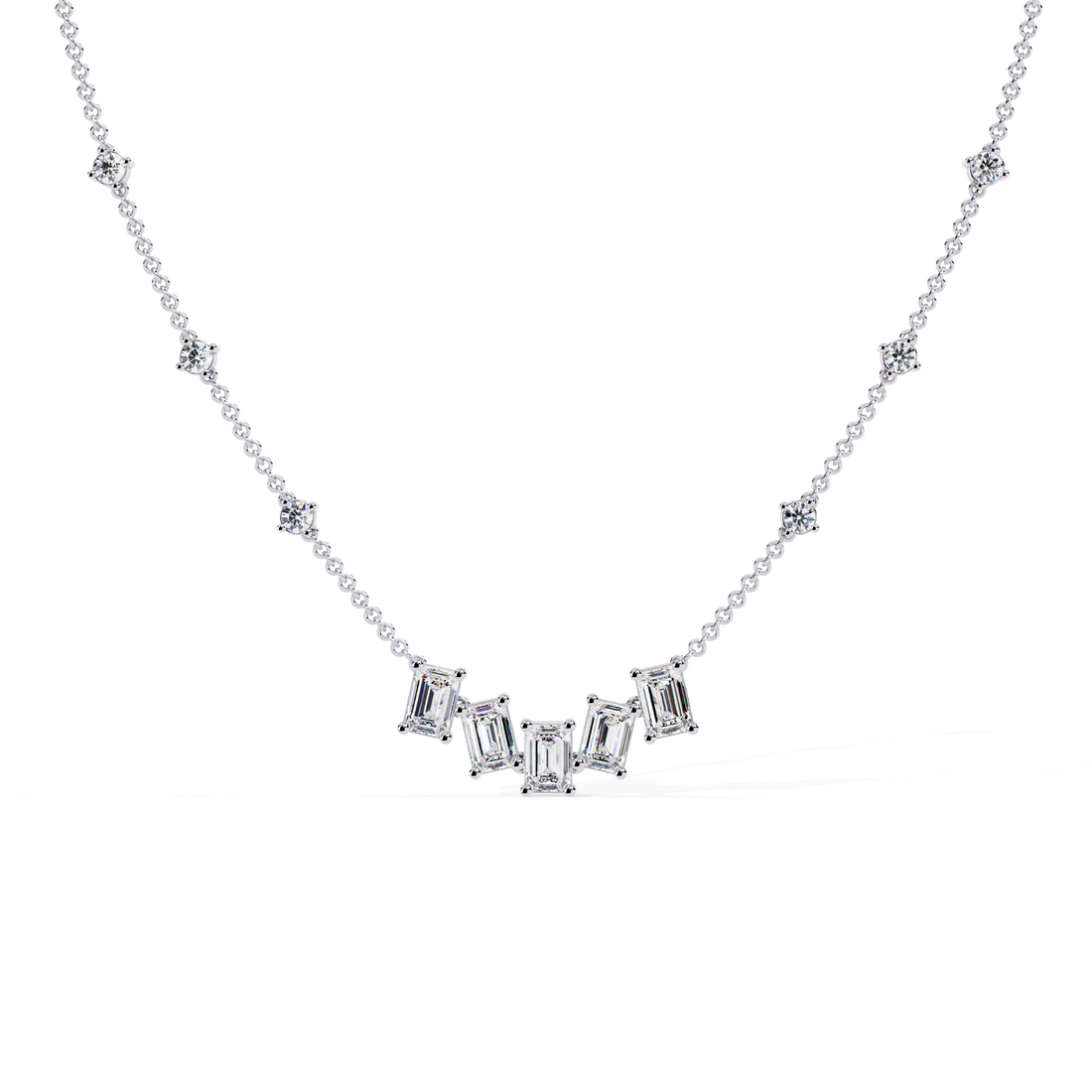 Anek Classic Emerald Lab Grown Diamond Necklace