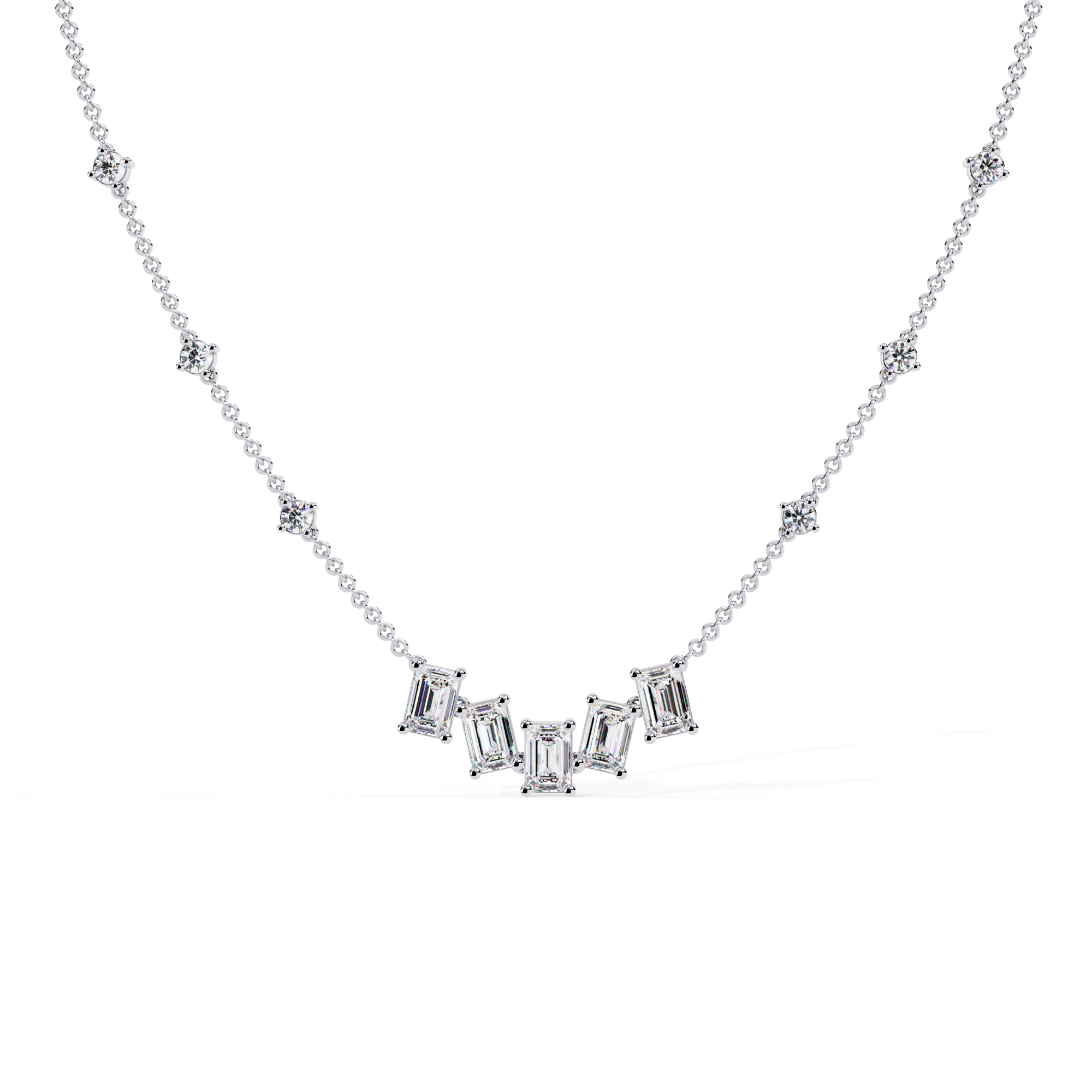 Anek Classic Emerald Diamond Necklace