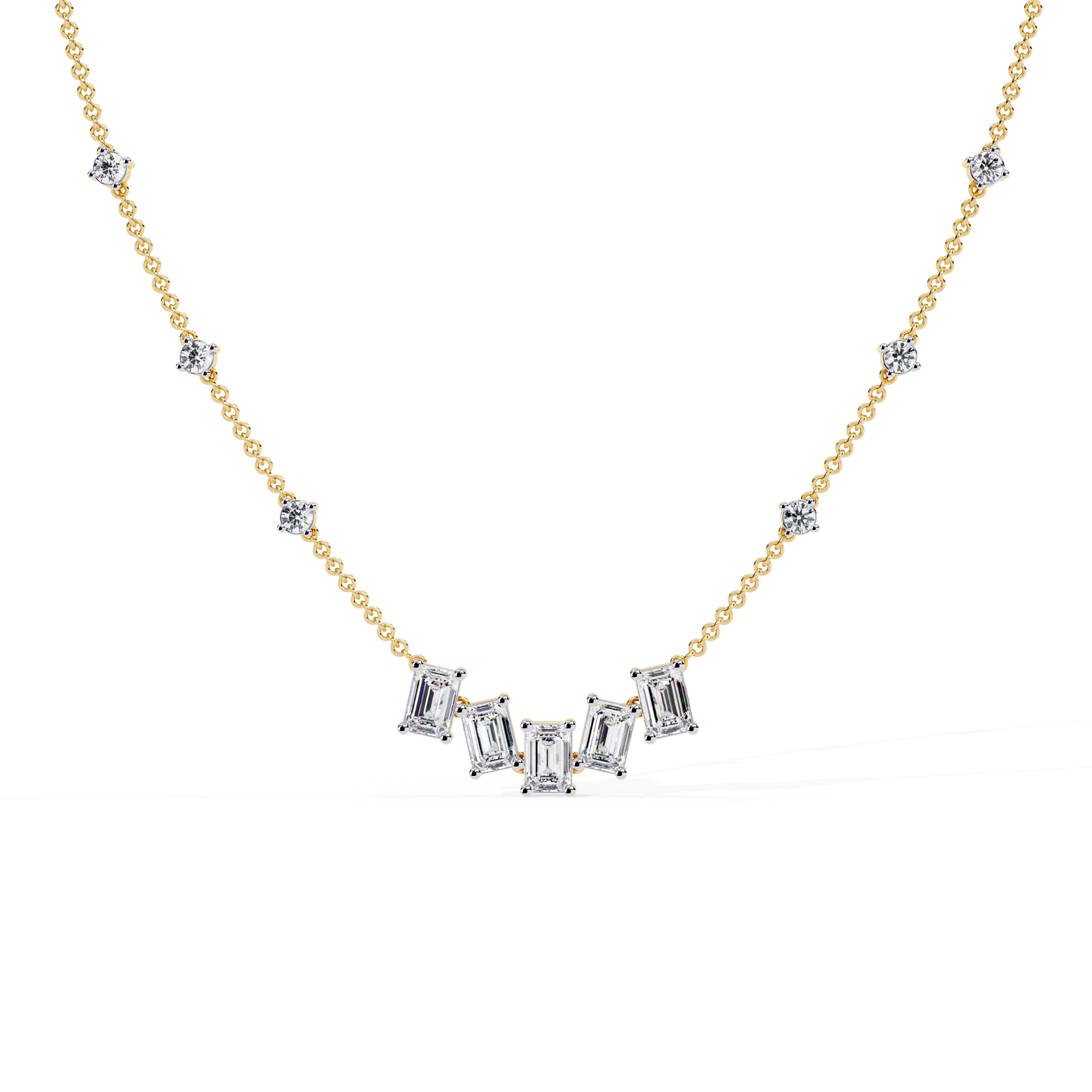 Anek Classic Emerald Diamond Necklace