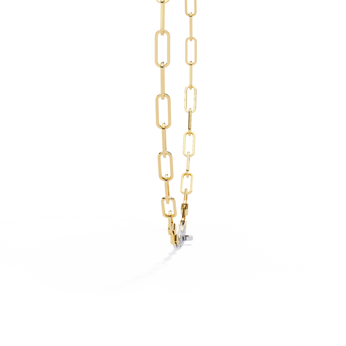 Modern Gold Link Necklace with Lab Grown Diamond