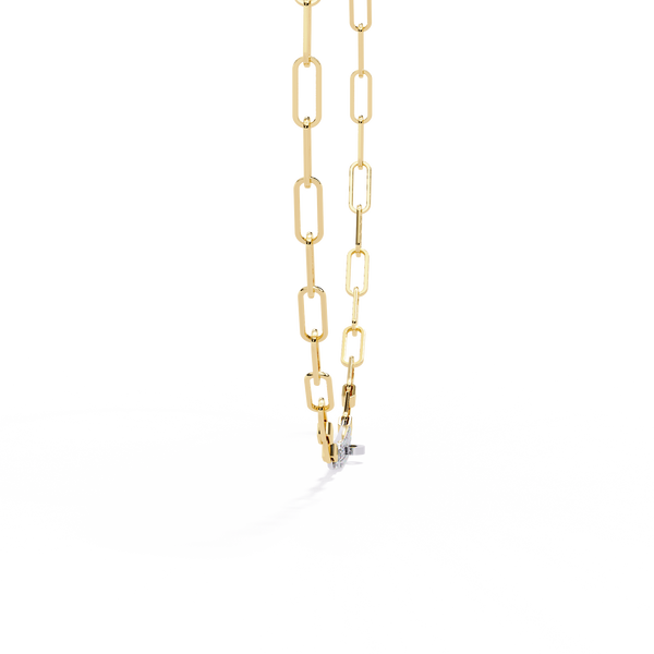 Modern Gold Link Necklace with Diamond