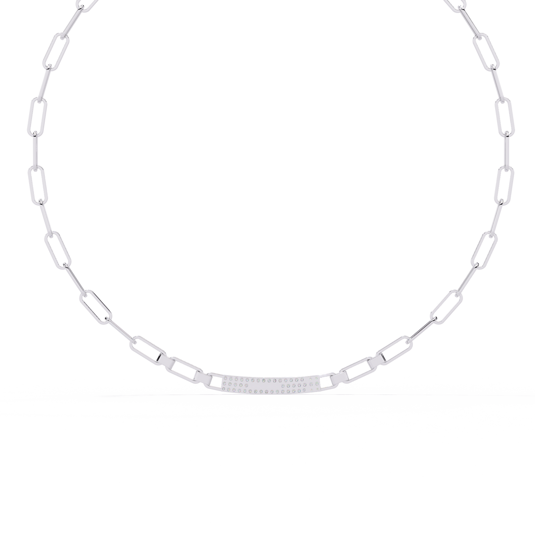 Modern Gold Link Necklace with Diamond
