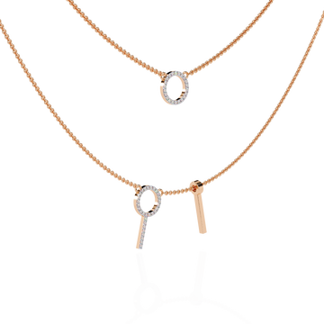 Contemporary Dual-Circle Pendant Necklace