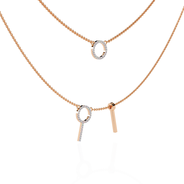 Contemporary Dual-Circle Pendant Necklace