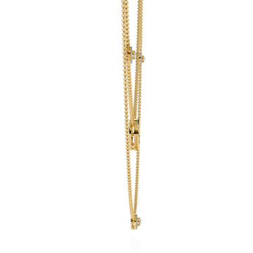 Dainty Gold Three-Strand Necklace with Circle