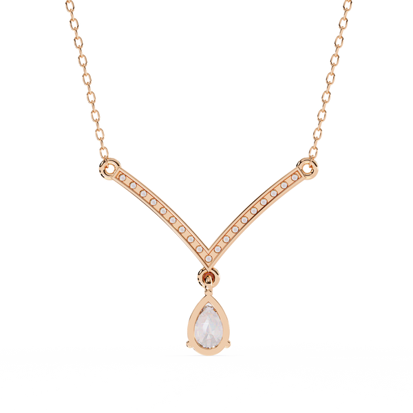 Pear Drop Diamond V Necklace