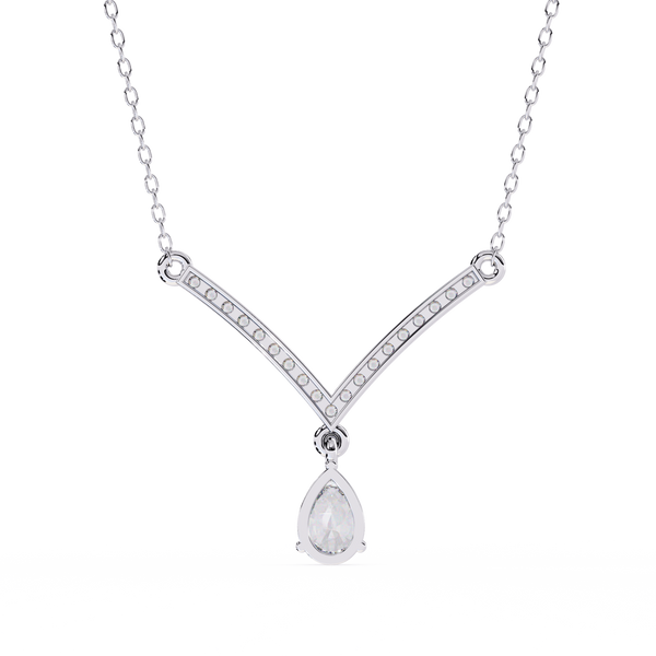 Pear Drop Diamond V Necklace