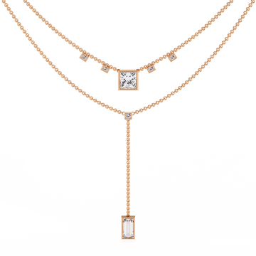 Princess Cut Diamond Y Necklace