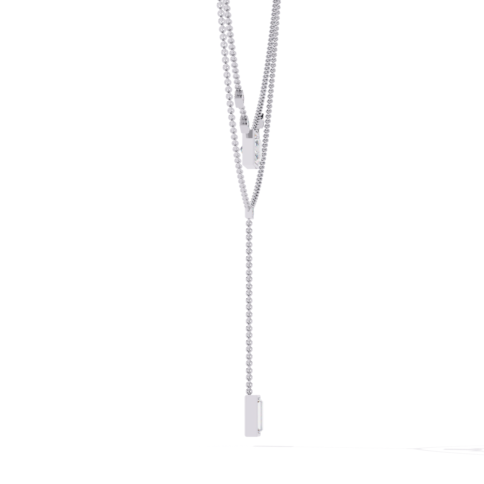 Princess Cut Diamond Y Necklace