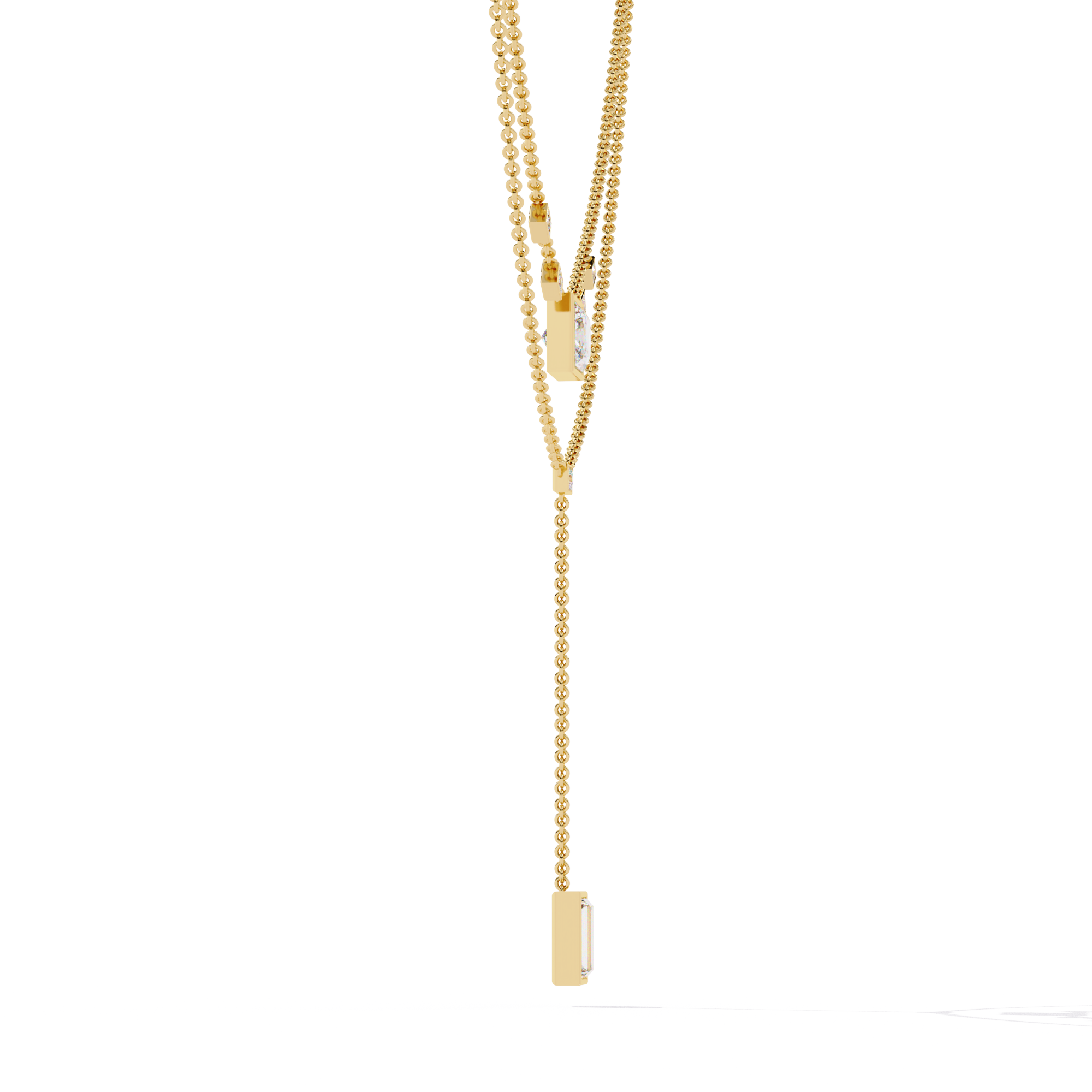Princess Cut Diamond Y Necklace
