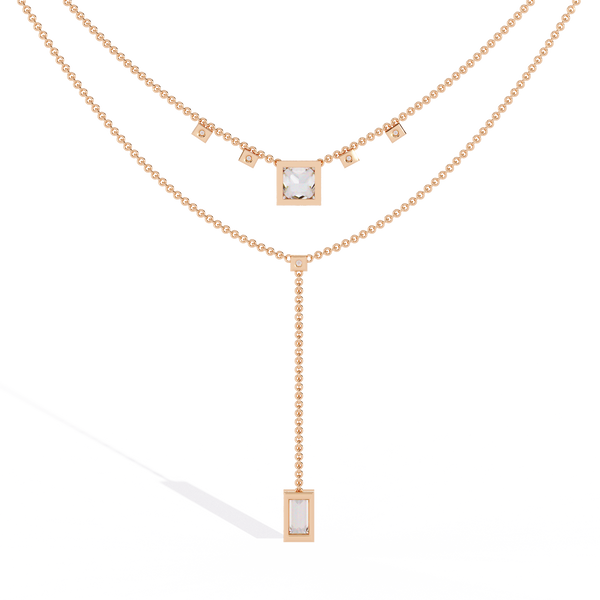 Princess Cut Diamond Y Necklace