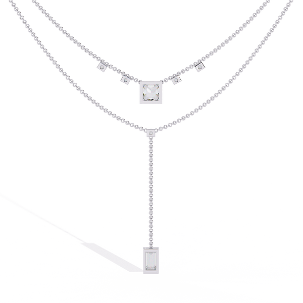 Princess Cut Diamond Y Necklace