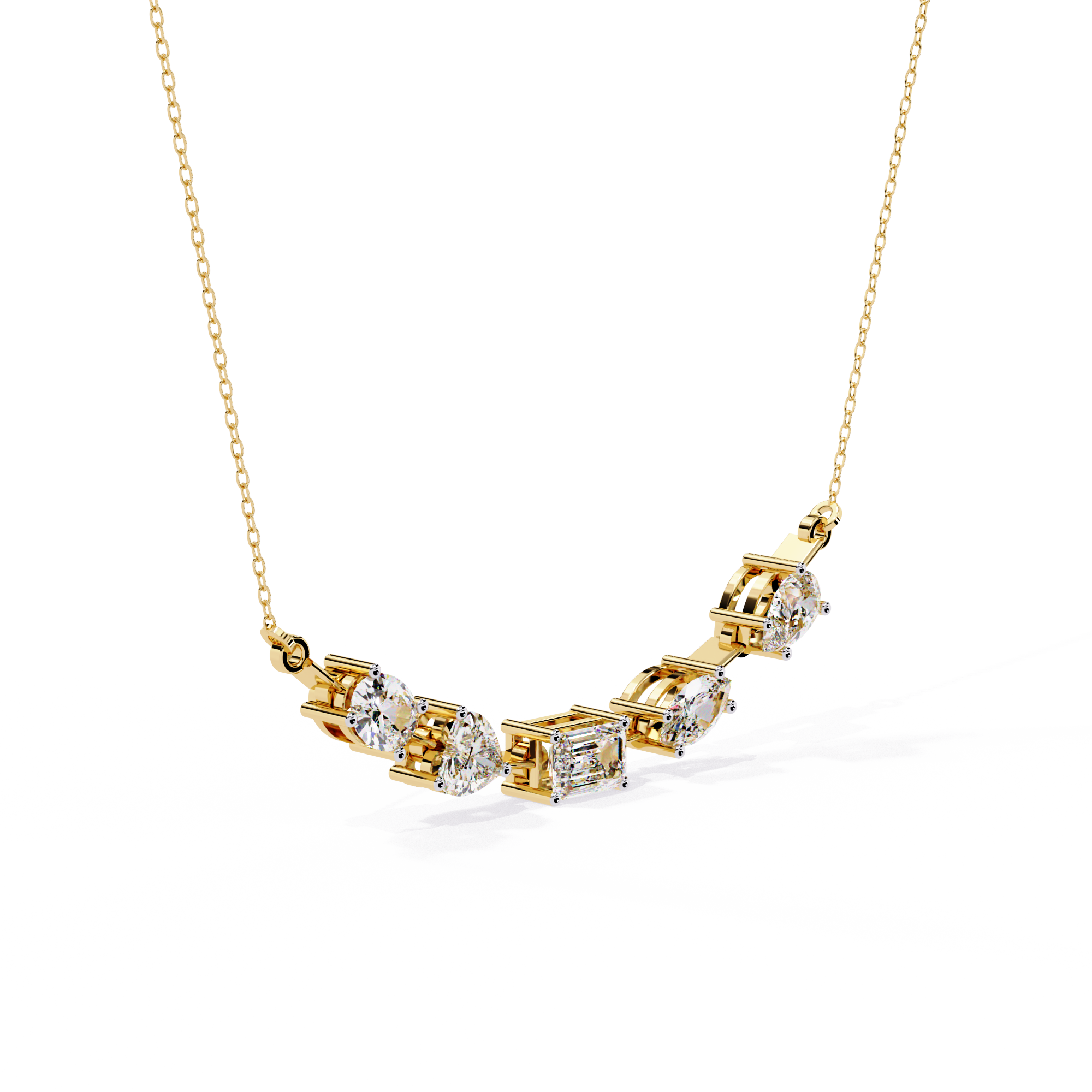 Unique Multi-Diamond  Necklace