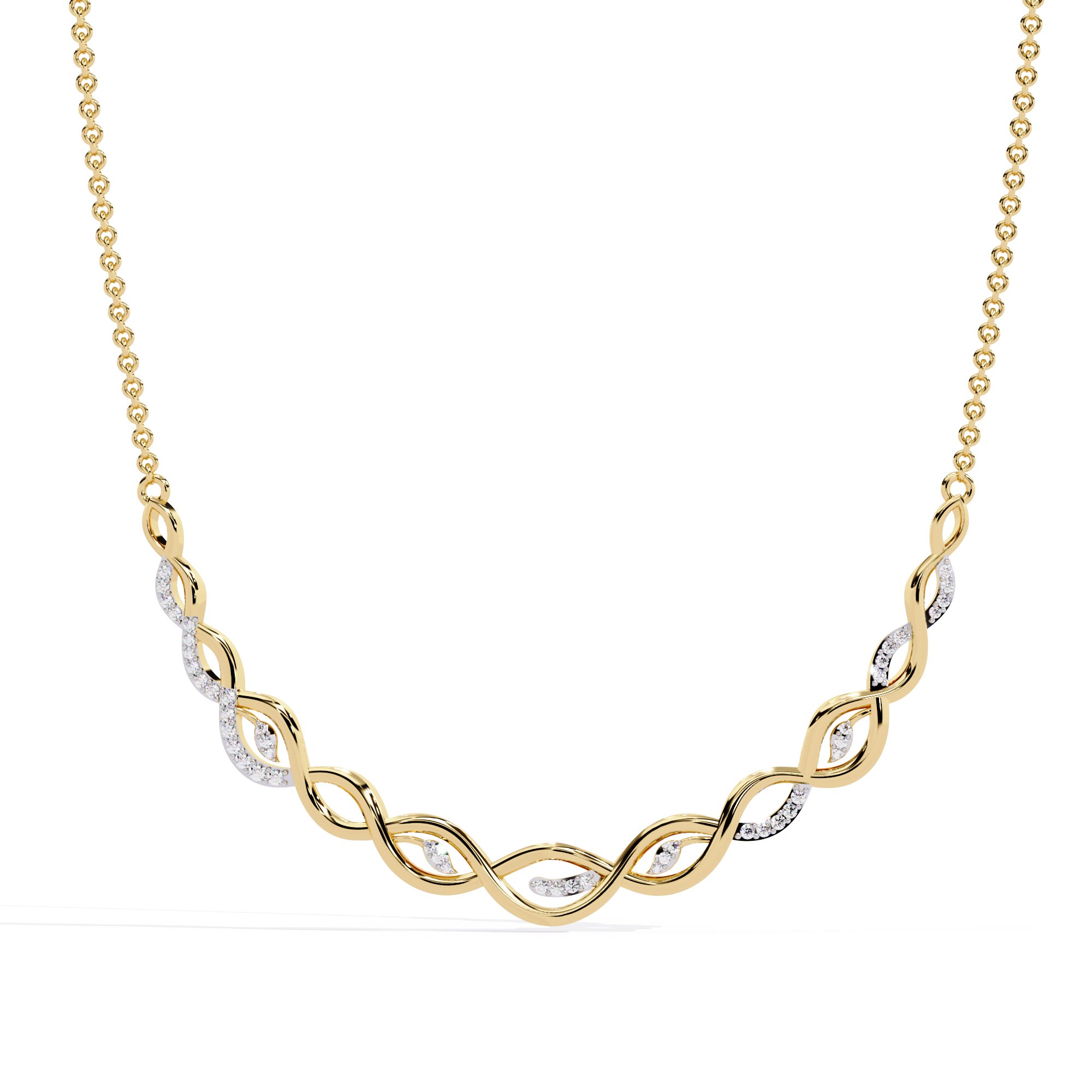 Golden Shimmer Diamond Necklace