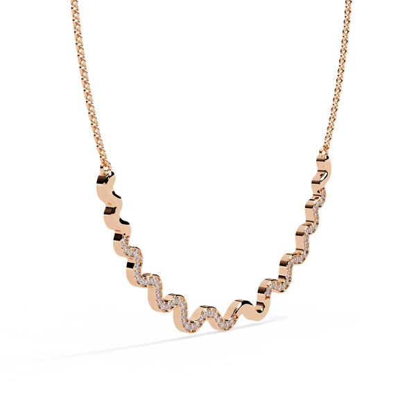 Sparkling Wave Diamond Necklace