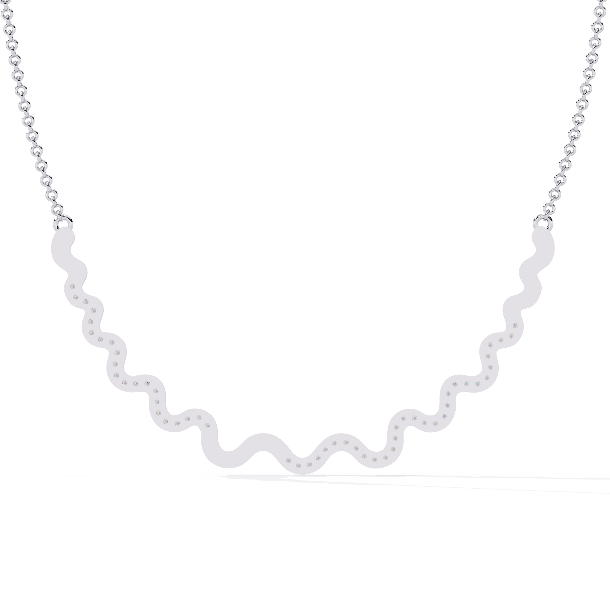 Sparkling Wave Diamond Necklace