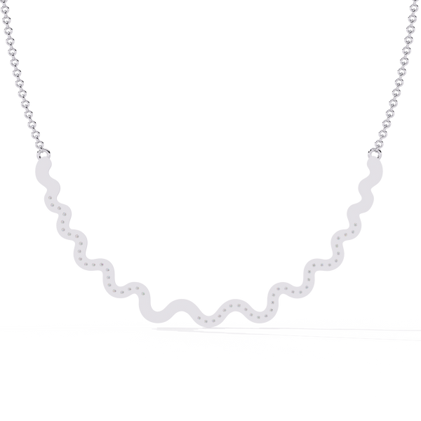 Sparkling Wave Diamond Necklace